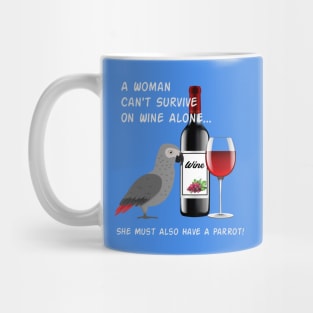 African Grey Parrot Wine Loving Drinking Mug